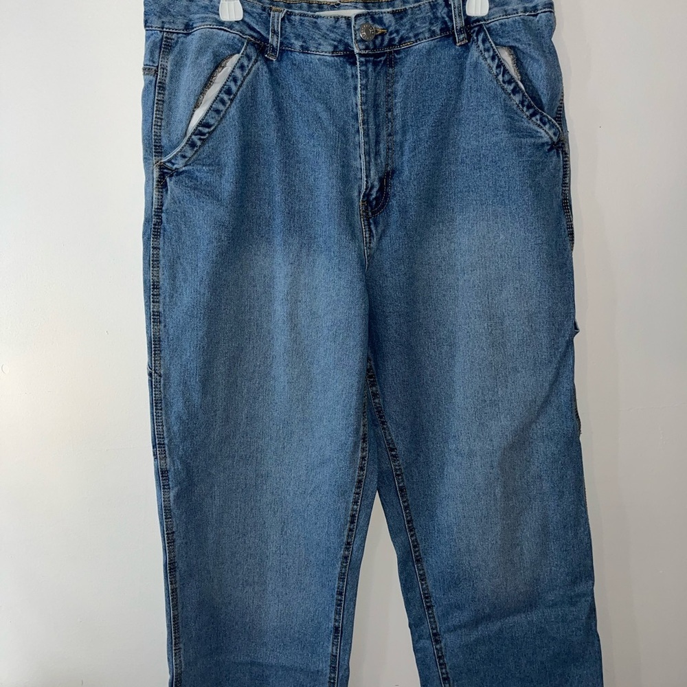 Refuge Denim Skater Wide Leg Blue Jeans